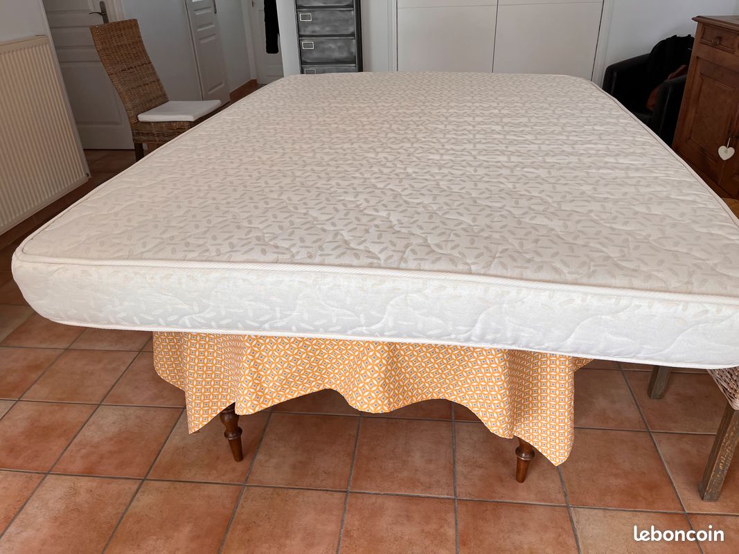 Sommier tapissier à lattes + matelas (2 places) (image 10)