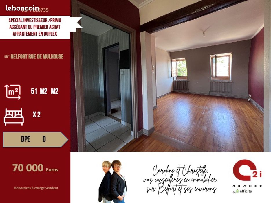 Appartement 3 pièces 50 m² · à Belfort · 50 m² · 70 000 €