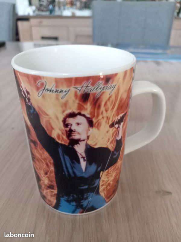 Mug Johnny Hallyday - Blanc - Neuf - Pour Les Fans Du Taulier !
