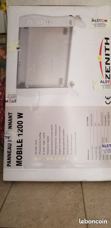 Radiateur rayonnant mobile 1200w Zenith (image 1)