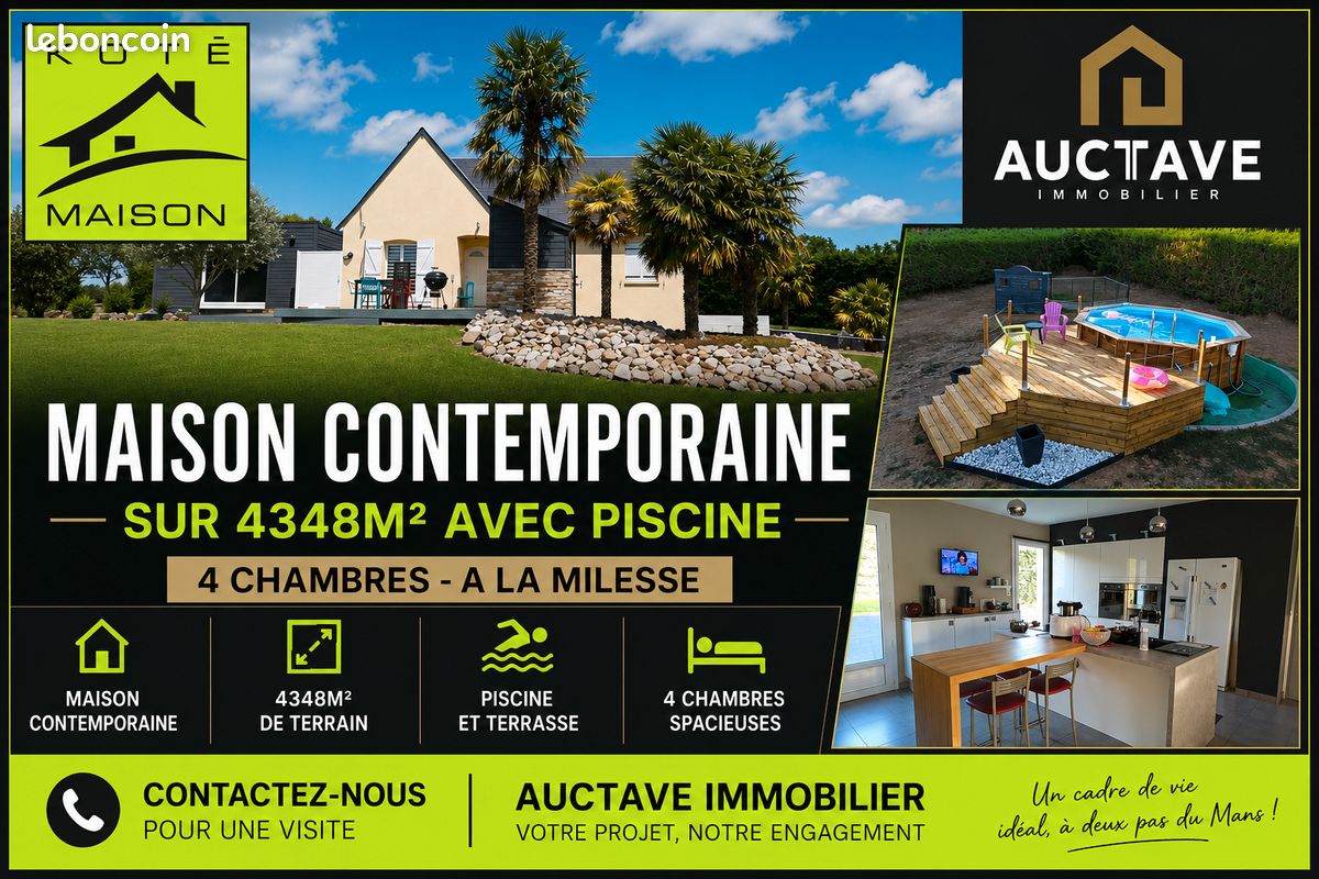 Maison 6 pièces 133 m² · à La Milesse · 133 m² · 341 217 €