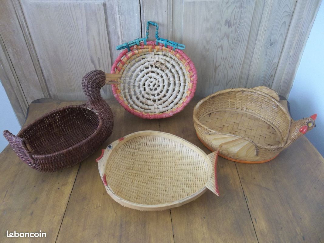 Corbeilles de table canard, poule, poisson, fruit, VINTAGE (image 1)