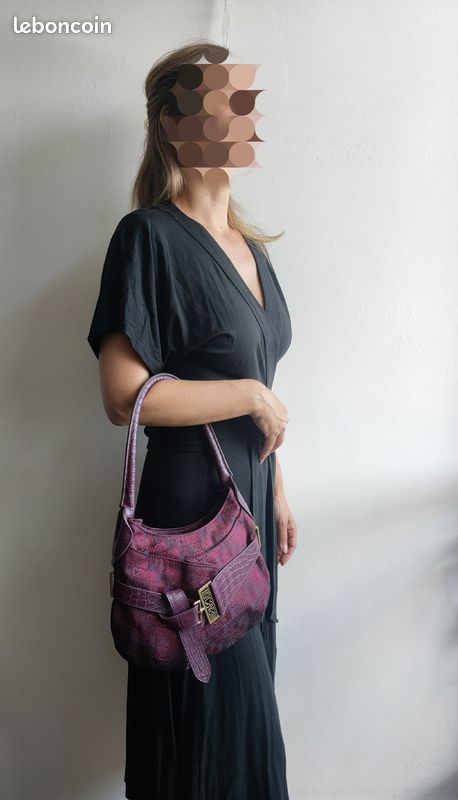Sac à Main Just Cavalli Noir En Cuir - Taille Moyenne, Bandoulière - Neuf Avec étiquettes