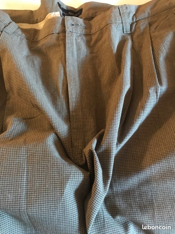 11 Banana Republic short léger taille 36 vert-brun-gris plaid