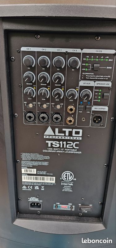 Alto TS 112c Enceinte active + mixage 6 canaux reverb GAR 28 mois +housse gator (image 2)