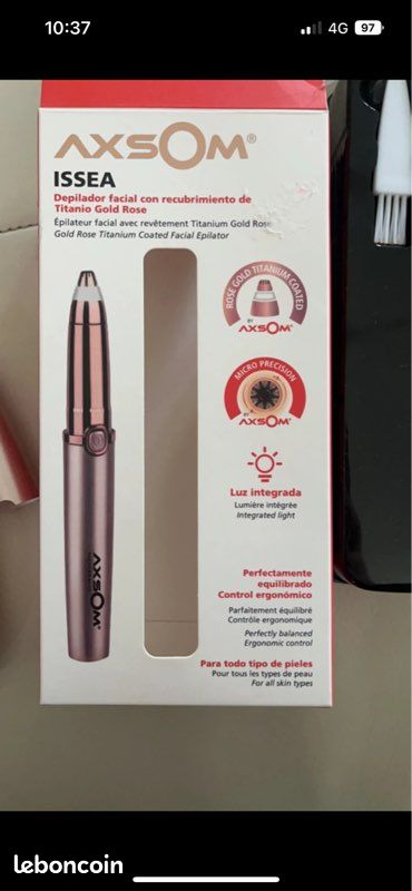 épilateur facial avec revêtement titanium gold rose (image 3)