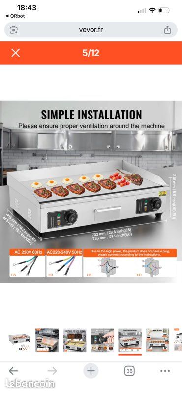 VEVOR Plancha Électrique 4400 W (image 1)