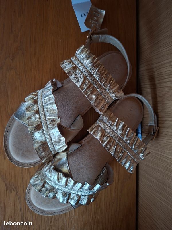 Sandales Next à Paillettes Or Rose – Fille – Taille 4, Neuves