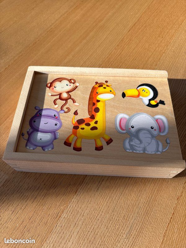 Jeu De Tour Blocs Animaux En Bois – 54 Pièces, Dès 3 Ans, Multi-activités (Domino, Puzzle, Construction)