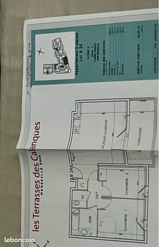 Appartement 3 pièces 55 m² · à Marseille · 55 m² · 239 000 €