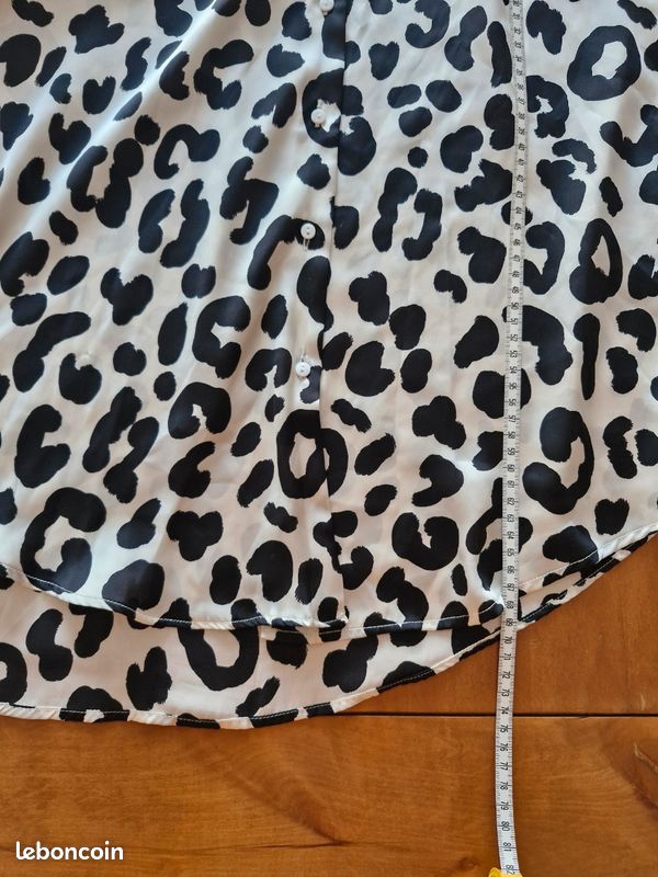 Chemisier Zara Noir Et Blanc Superposé - Manches Courtes En Chiffon, Occasion Très Bon état