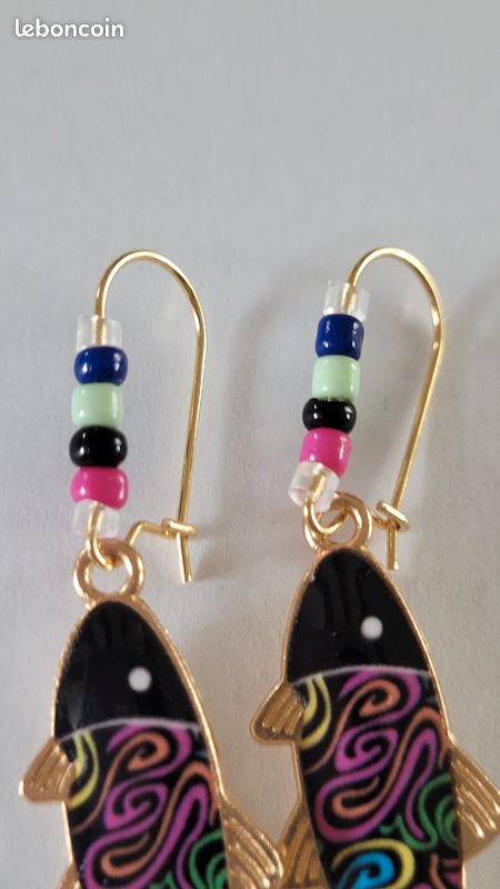 Boucles d’oreilles colorées Vintage 1980 Chic – Angèle Vintage