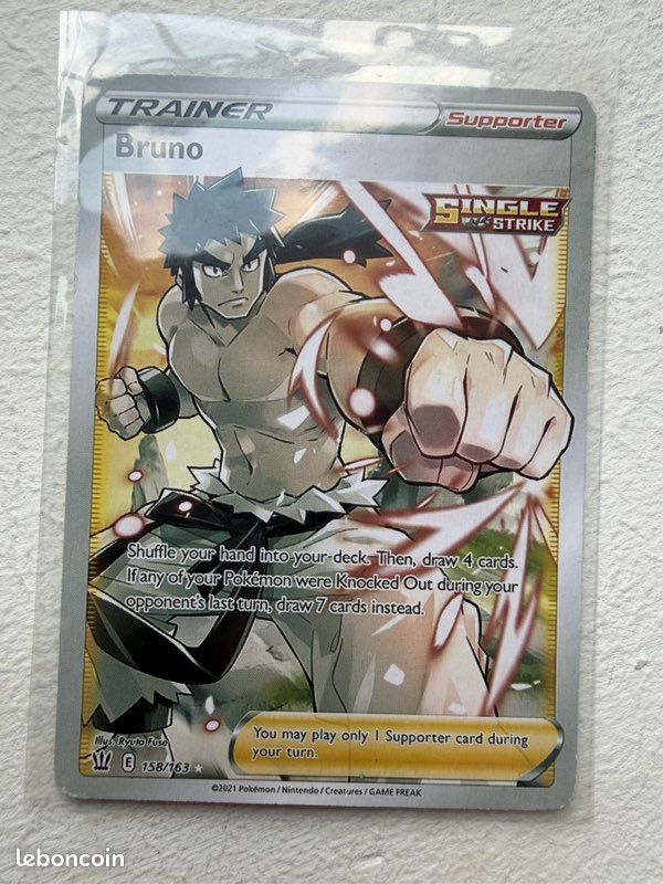 bruno pokemon card - 158/163 Full Art Ultra Rare Trainer If any of your Pokémon were Knocked Out during your opponents last turn Bruno's Hitmontop - Pokemon VS
