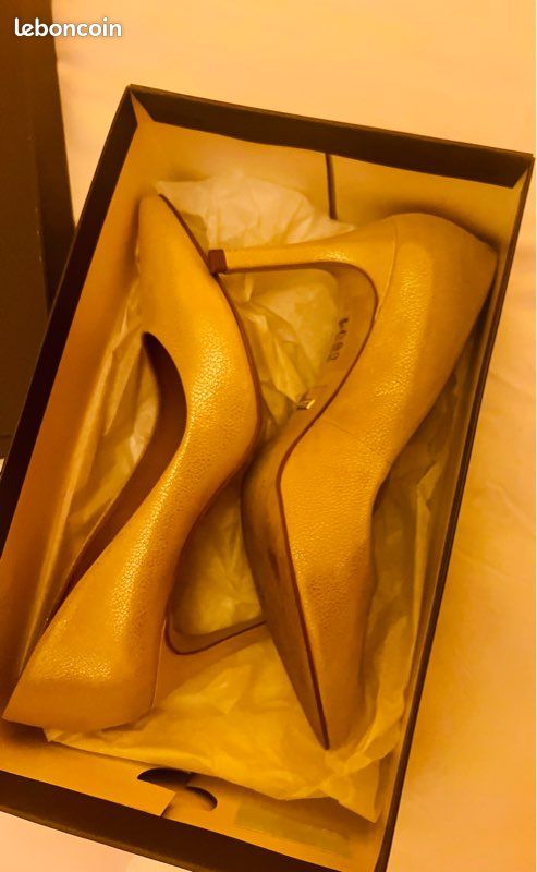 Heeled Minelli Escarpin Jaune Escarpins En Cuir Minelli, Jaune