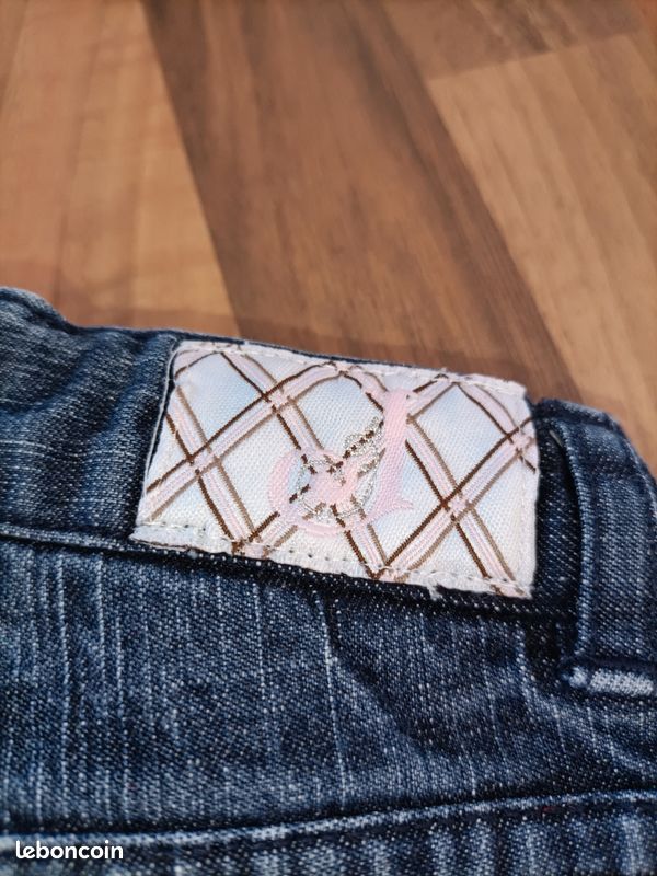 Short Bermuda Jacadi Rayé Bleu Ciel - Taille 5 Ans (fille) - Occasion En Très Bon état