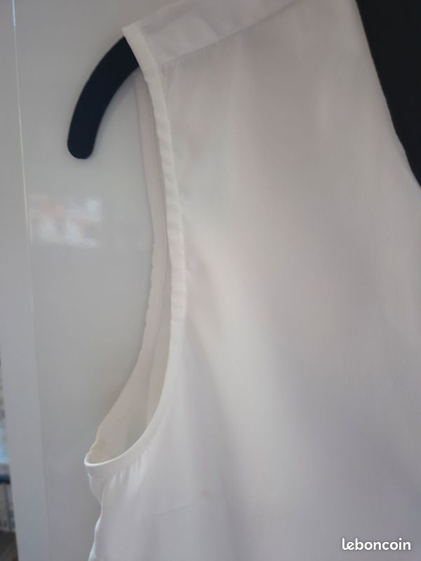 Top Vero Moda blanc/crème – Liseré noir – Taille S (image 4)