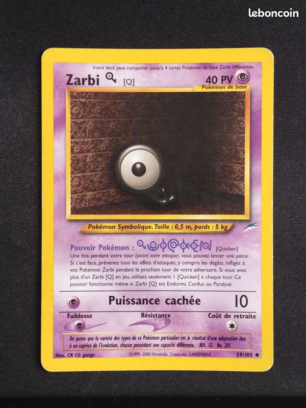 Carte Pokémon Zarbi Q Neo Destiny 59/105 (image 1)