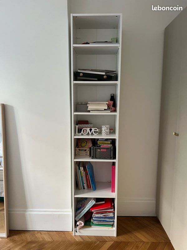 Caisson IKEA max blanc, 50x35x236 cm avec 6 Tablettes KOMPLEMENT blanc, 50x35 cm (image 1)
