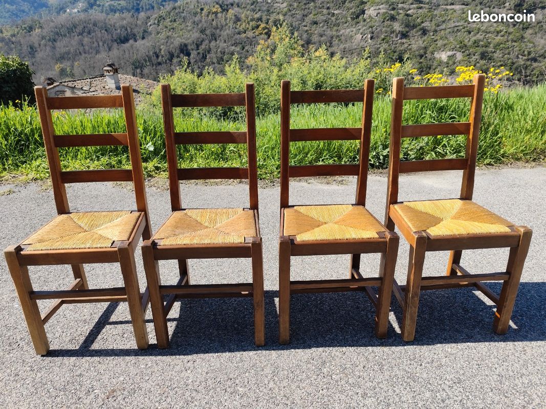 Chaises assise paille dossier haut (image 1)