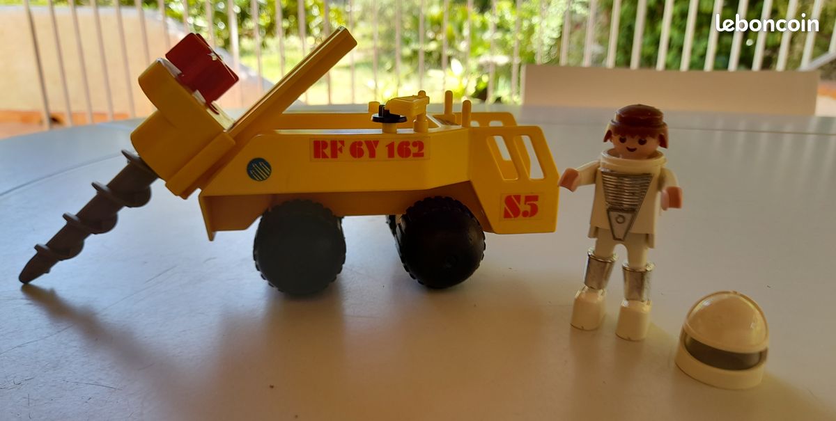 Playmobil ref 3537 véhicule jaune foreuse de l'espace 1983 space jaune lot rare Foreuse spatiale ref 3537 vintage - Jeux & Jouets
