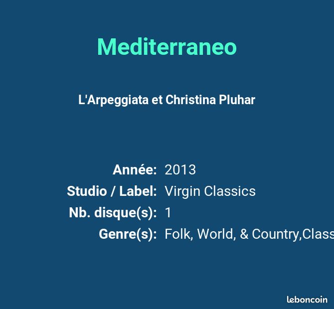Mediterraneo - L'Arpeggiata et Christina Pluhar (image 2)