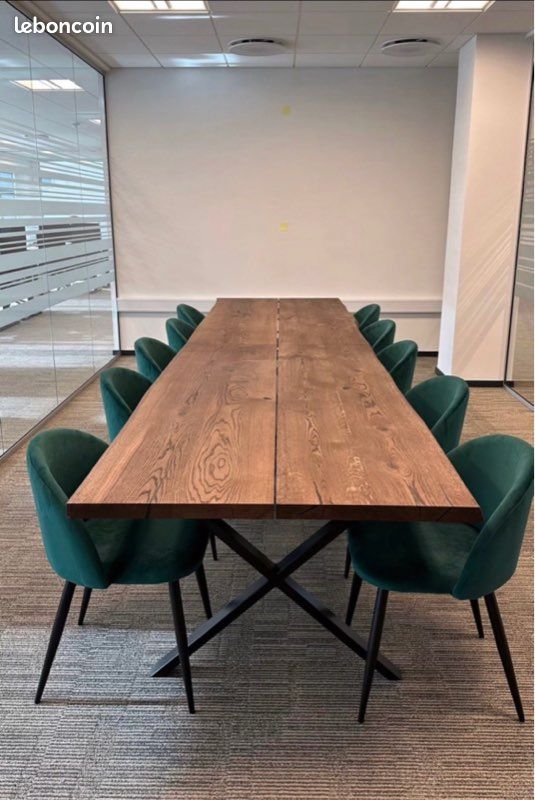 Table de Réunion Bureau de Travail Bois Massif Sur Mesure (image 1)