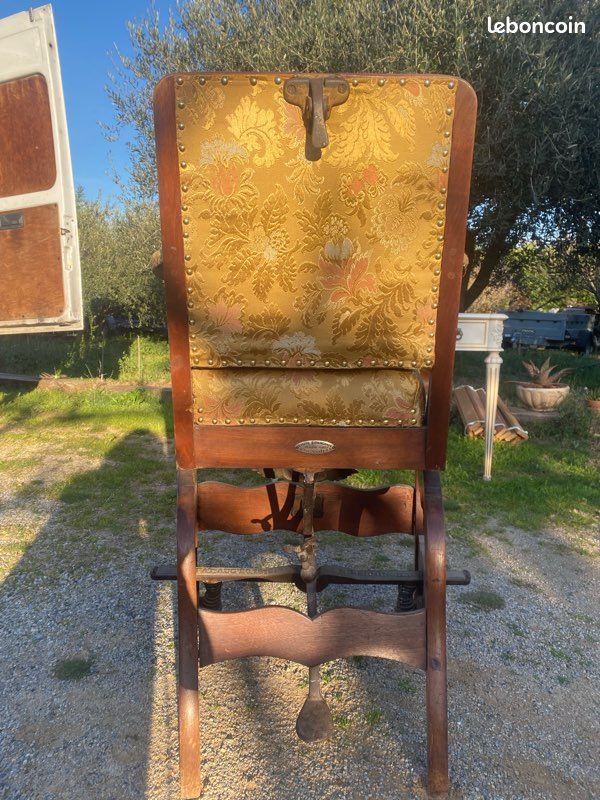 Fauteuil de barbier ancien PHOENIX – Eugene Berninghaus Cincinnati – pièce de métier déco industrielle (image 5)