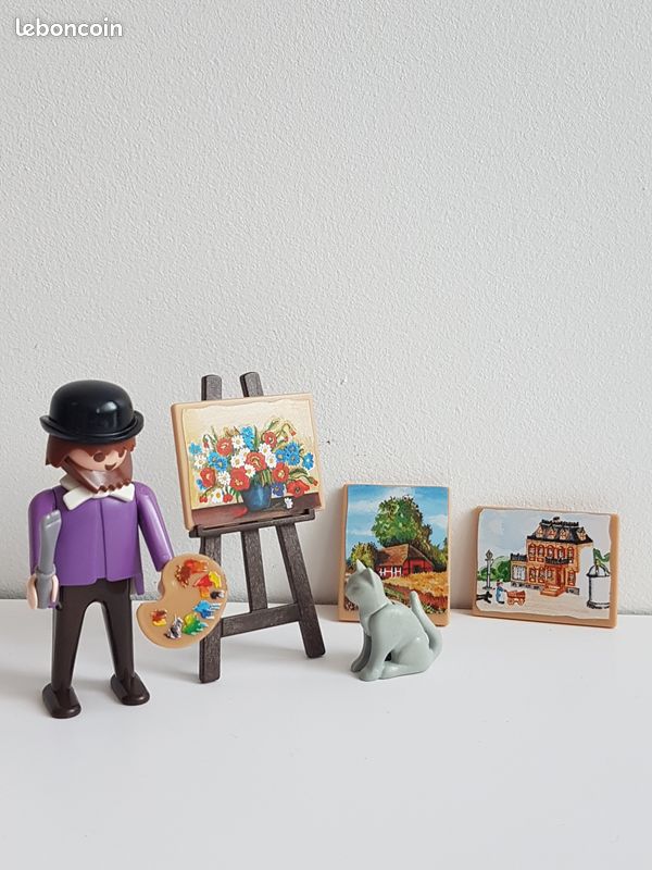 Pièce Playmobil 5404 Chapeau Béret Noir Peintre Victorien - Bon état, Occasion