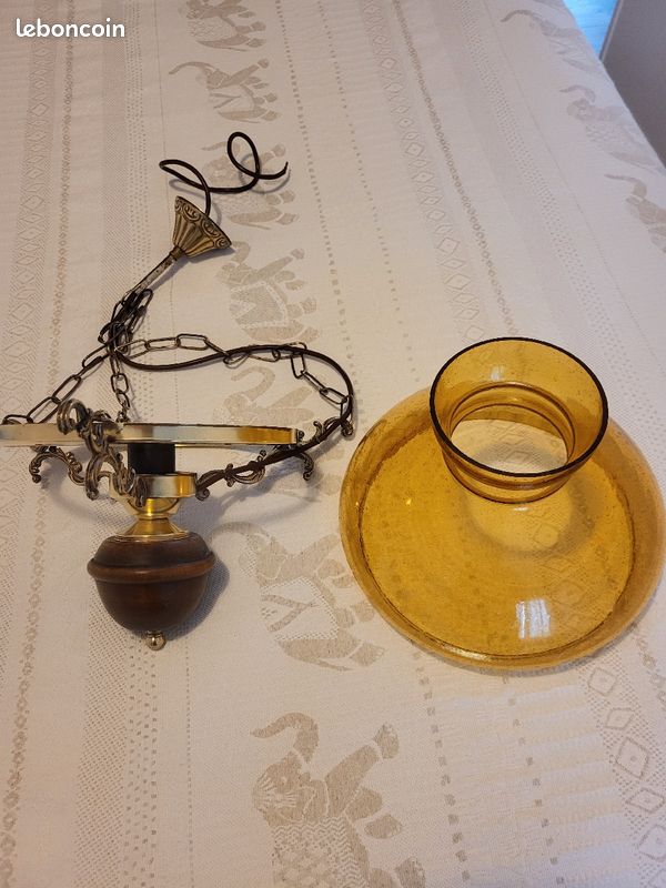 Lustre verre et cuivre (image 3)