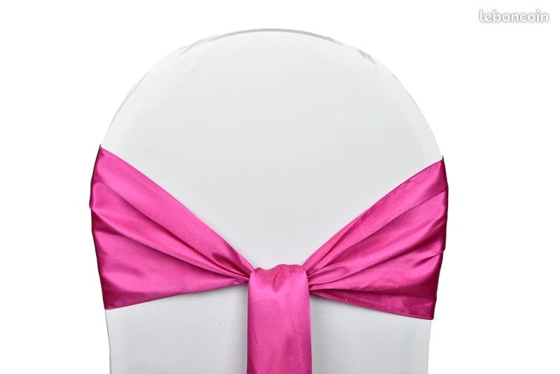 Lot de 120 noeud de chaise satin fushia (image 1)