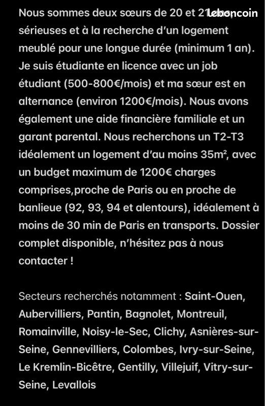 Appartement 3 pièces 40 m² · à Paris · 40 m² · 1 200 €/mois