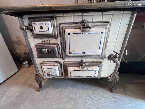 Jouet Ancien - Miniature Cuisinière Godin Début XXe Siècle - Tôle Et Fonte