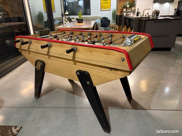 Baby-foot Ancien Techni-Foot Vintage - Modèle Table 90 Cm En Bois Et Métal, Bon état
