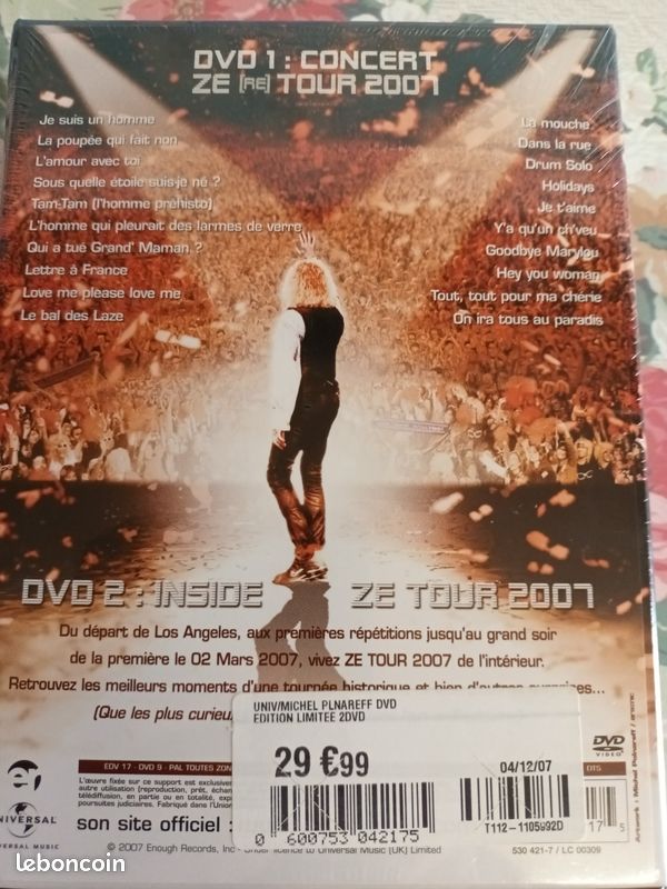 Coffret Double DVD Michel POLNAREFF ZE RE TOUR 2007 (image 3)