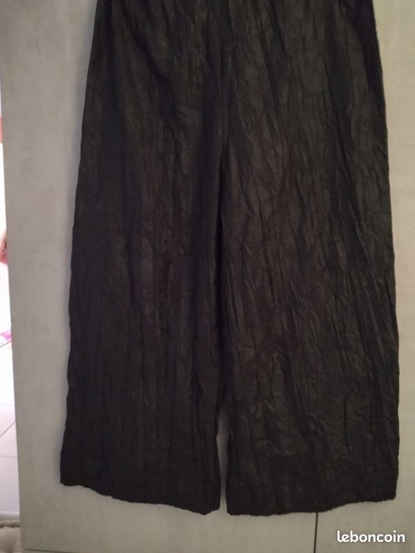 Pantalon d'été large femme en tissu froissé (image 7)