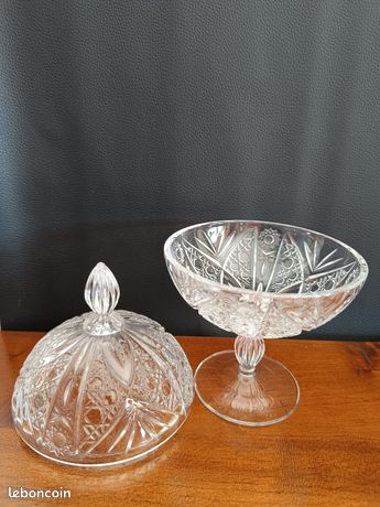 Grand Pot à Biscuits En Cristal Baccarat France – Coupe Vintage (sans Couvercle)