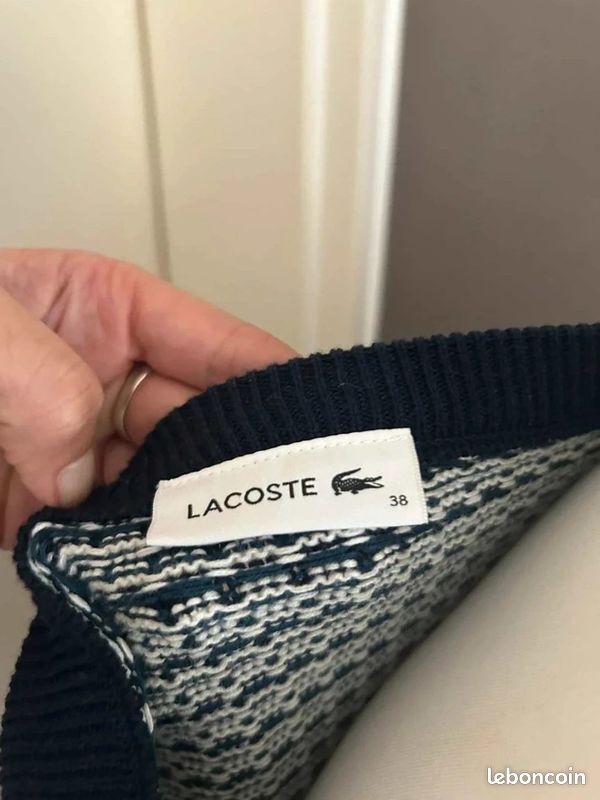 Lacoste pull imprimé bleu femme taille 38 (image 9)
