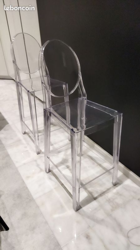 Lot De 2 Chaises Design Transparentes En Polycarbonate – Style Crystal, Intérieur/extérieur (neuf)