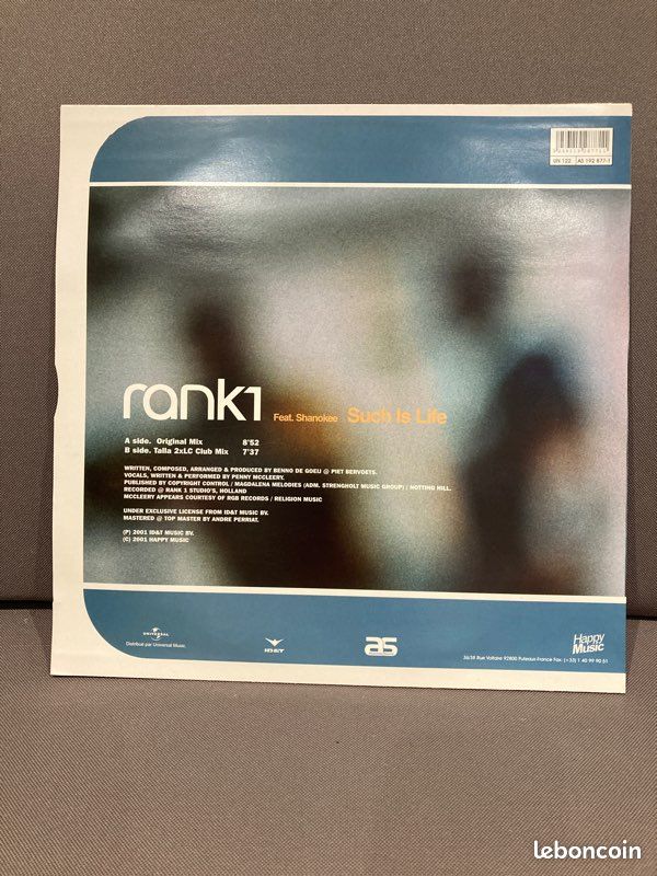 RANK1 Feat Shanokee - Such is life (maxi vinyle neuf) (image 2)