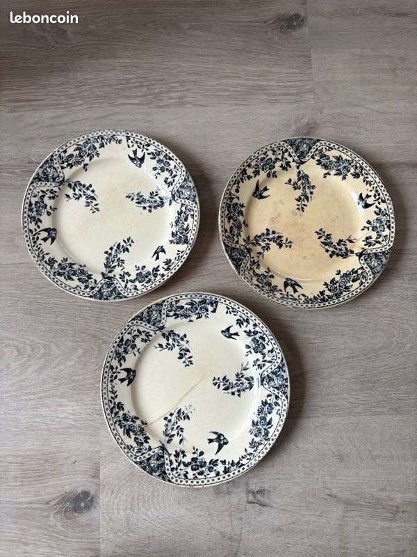 VENDU - Lot de 4 assiettes Terre de Fer Choisy le Roi - Le Grenier de Lisette VENDU - Lot de 4 assiettes Terre de Fer Choisy le Roi - Le Grenier de Lisette