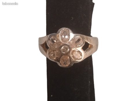 Bague en argent en provenance de l’Inde ornée de plusieurs petites pierres quartz rose (image 3)