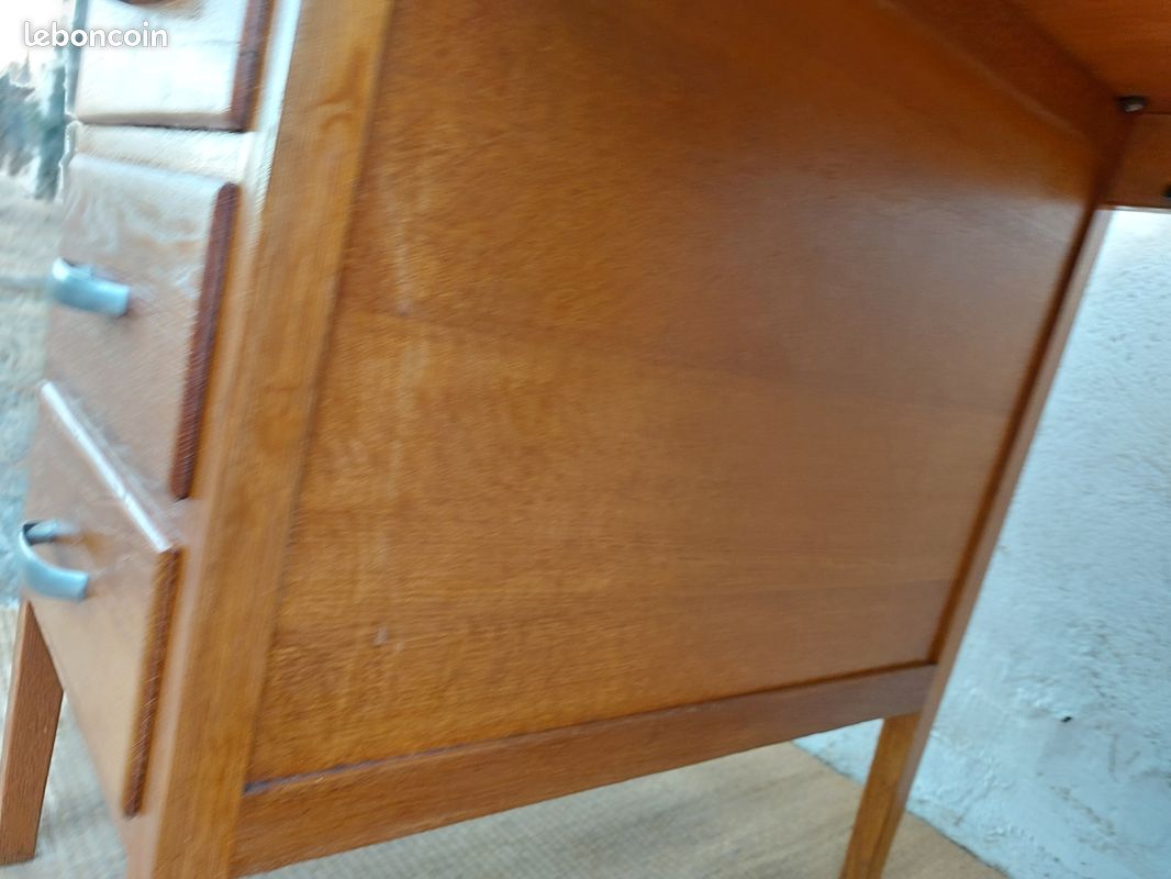Bureau en bois massif, années 70 (image 11)