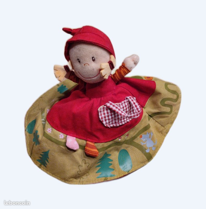 DOUDOU LILLIPUTIENS REVERSIBLE 3 en 1 PETIT CHAPERON ROUGE LOUP GRAND MERE (image 1)