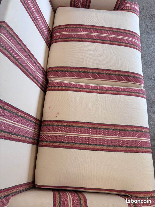 [PAIRE DISPONIBLE] Canapé 2/3 Places – Style Classique à Rayures (image 10)