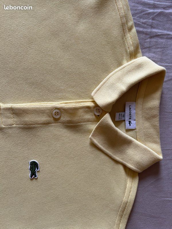 Polo Lacoste jaune garçon (image 5)