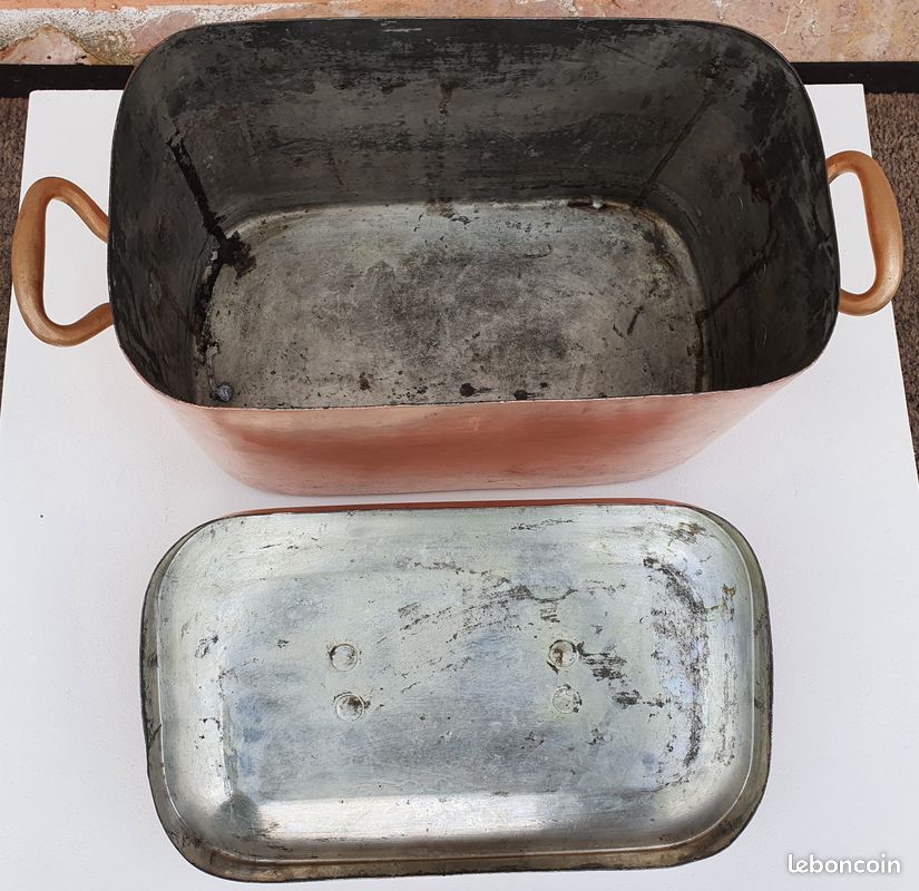 L. ALTIER Braisière en cuivre étamé 5.3 kg ancienne (image 14)