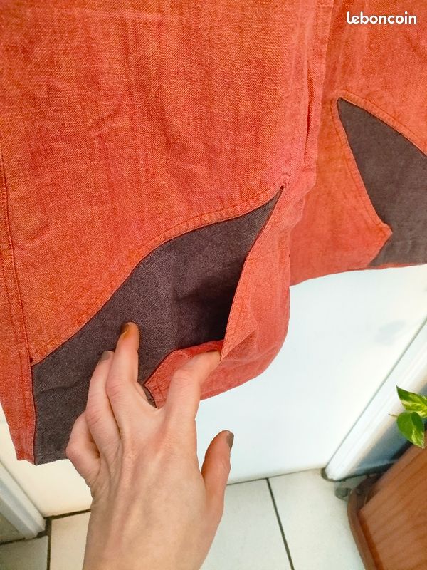 Pantalon orange coton taille L (image 5)