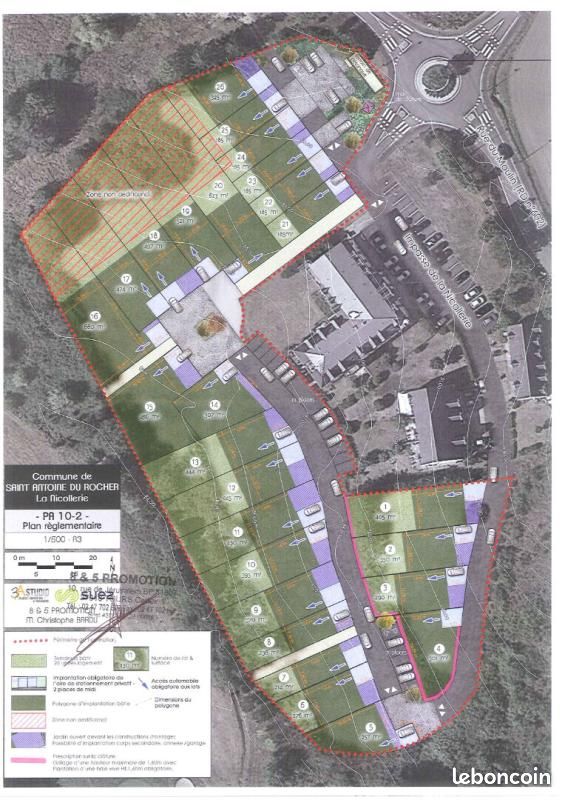 Terrain 291 m² Saint Antoine Du Rocher · à Saint-Antoine-du-Rocher · 75 575 €