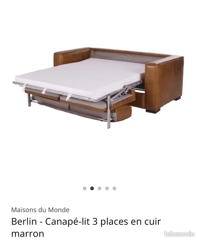 Canapé cuir convertible maison du monde (image 5)