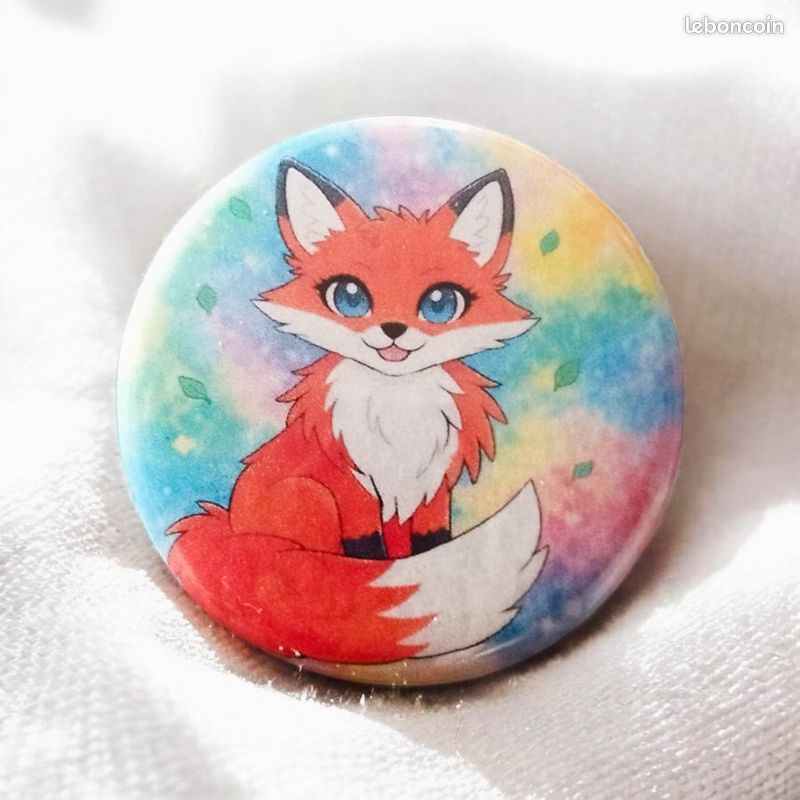 Broche étain Renard Coulissant – Badge Nature Campagne Anglais